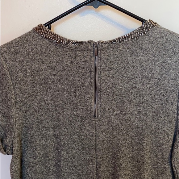 LOFT Gray Beaded Neckline Dress (Size Small) - Picture 5 of 7